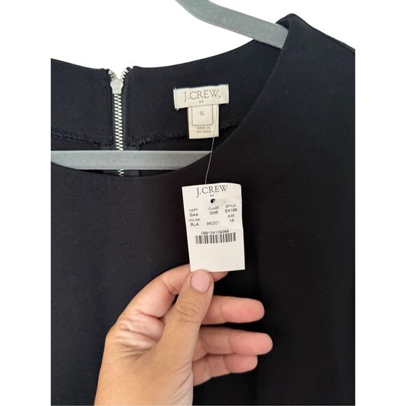 NWT J. Crew Womens Black Zip Ponte 3/4 Sleeve Stretch Knit Sheath Dress Size 16 - Picture 6 of 13